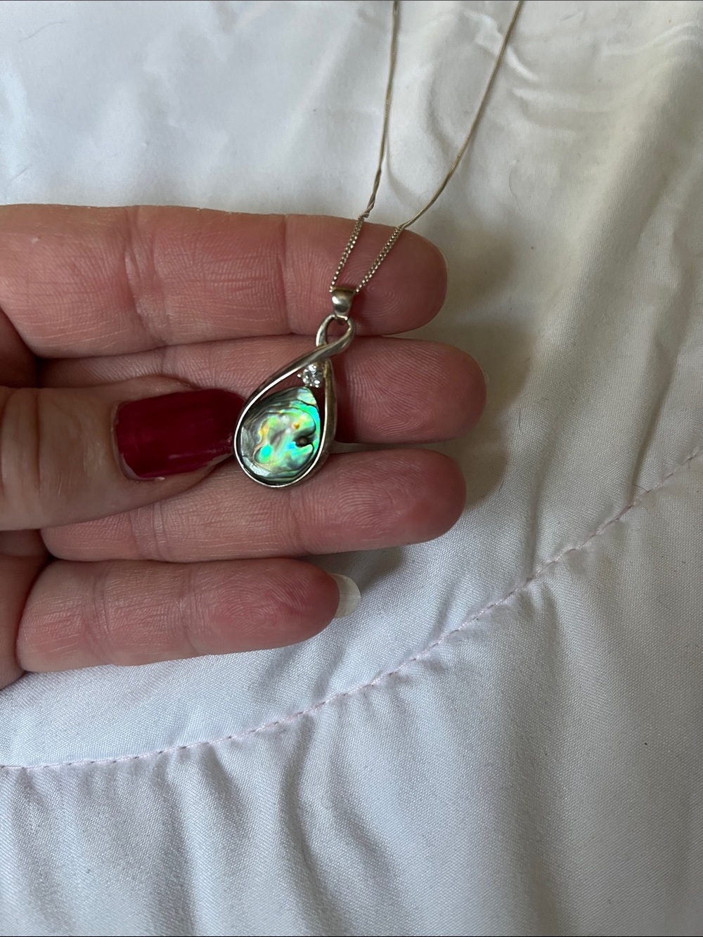 Gorgeous Abalone Pendant Neckkace 925 Silver